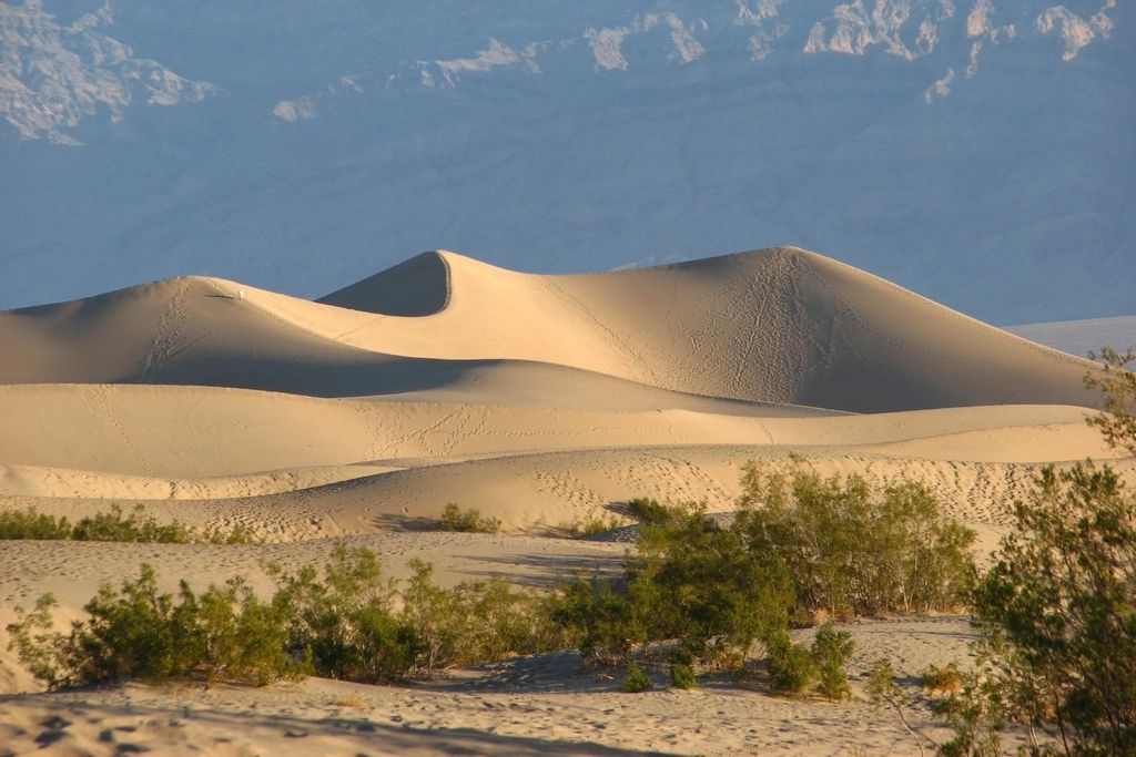 Open desert running to the hills